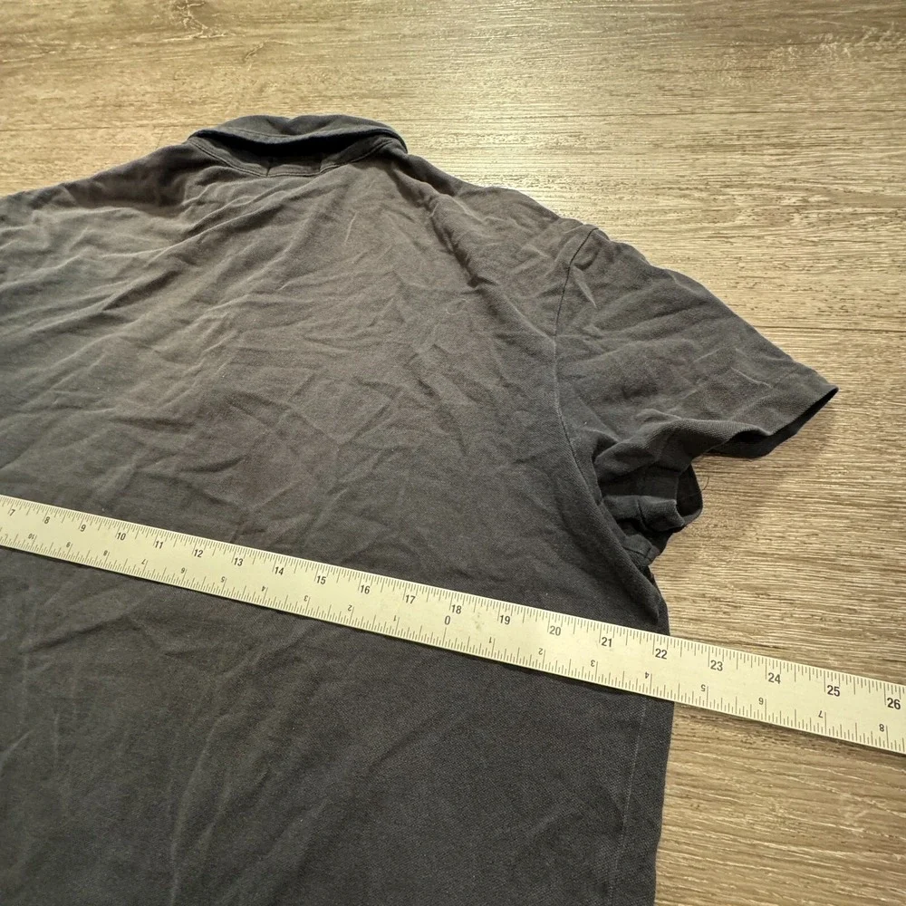 Polo Ralph‎ Lauren Shirt Mens Large Black Featherweight Mesh Henley White Pony